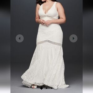 Galina Lace wedding dress Illusion Mermaid Wedding Dress 22 W plus size